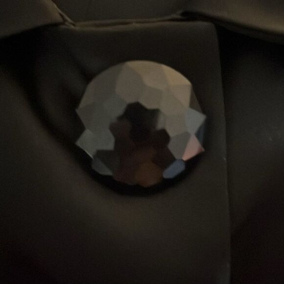 Michael KORS  Chic Black Satin Crop Jacket faceted snap buttoN NWOT Dressy - Picture 7 of 9